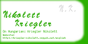 nikolett kriegler business card